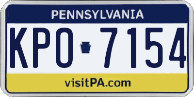 PA license plate KPO7154