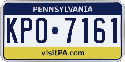 PA license plate KPO7161
