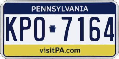PA license plate KPO7164