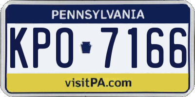 PA license plate KPO7166