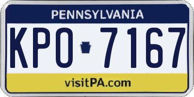 PA license plate KPO7167