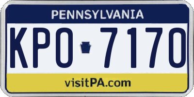 PA license plate KPO7170