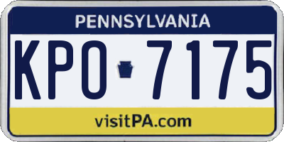 PA license plate KPO7175