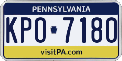 PA license plate KPO7180