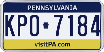 PA license plate KPO7184