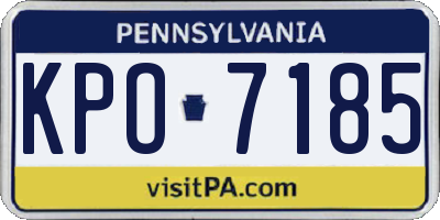 PA license plate KPO7185