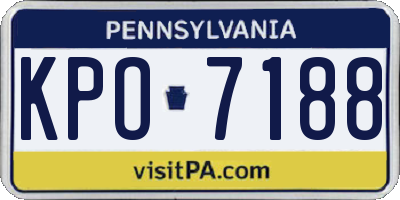 PA license plate KPO7188