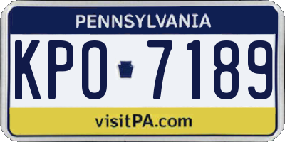 PA license plate KPO7189