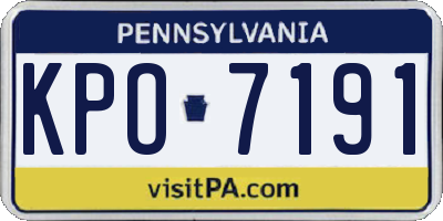 PA license plate KPO7191