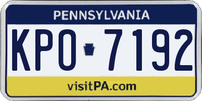 PA license plate KPO7192