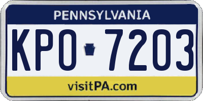 PA license plate KPO7203
