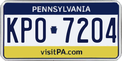 PA license plate KPO7204