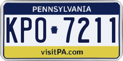 PA license plate KPO7211