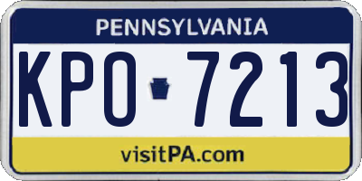 PA license plate KPO7213