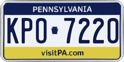 PA license plate KPO7220