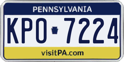 PA license plate KPO7224