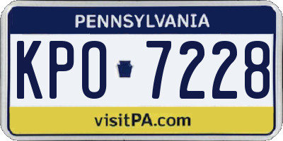 PA license plate KPO7228