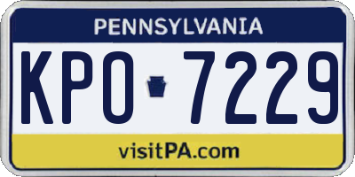 PA license plate KPO7229