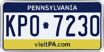 PA license plate KPO7230