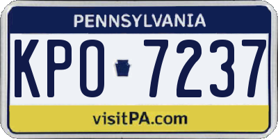 PA license plate KPO7237