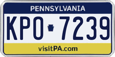PA license plate KPO7239