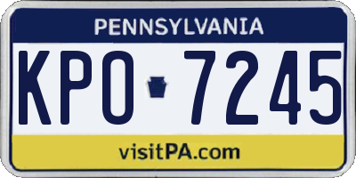 PA license plate KPO7245
