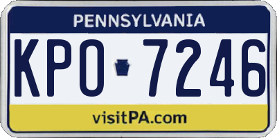 PA license plate KPO7246