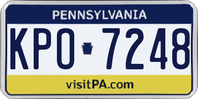 PA license plate KPO7248