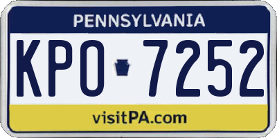 PA license plate KPO7252