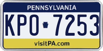 PA license plate KPO7253