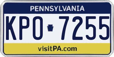 PA license plate KPO7255