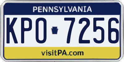 PA license plate KPO7256