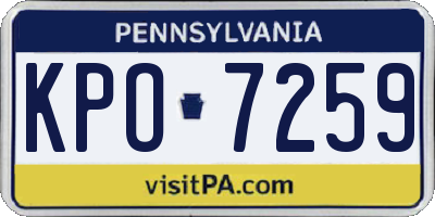 PA license plate KPO7259