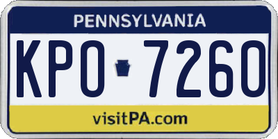 PA license plate KPO7260
