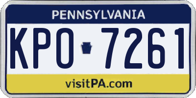 PA license plate KPO7261
