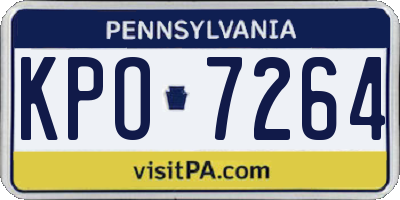 PA license plate KPO7264