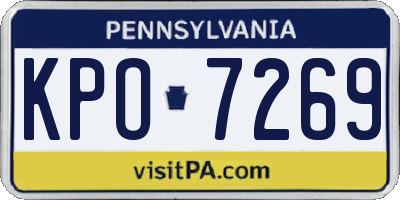 PA license plate KPO7269