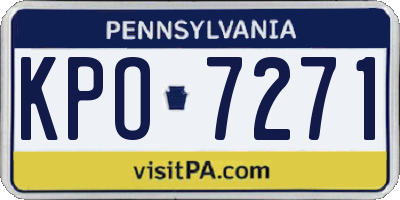 PA license plate KPO7271