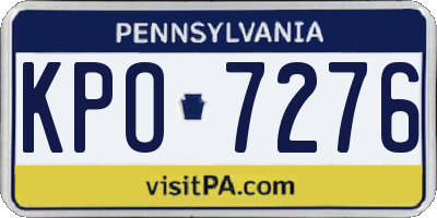 PA license plate KPO7276