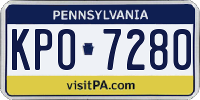 PA license plate KPO7280