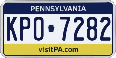PA license plate KPO7282