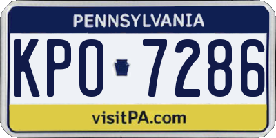 PA license plate KPO7286