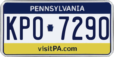 PA license plate KPO7290