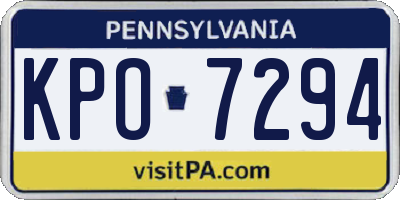 PA license plate KPO7294
