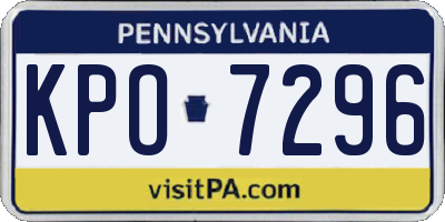 PA license plate KPO7296