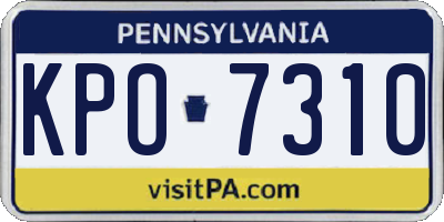 PA license plate KPO7310