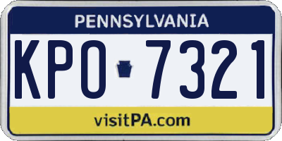 PA license plate KPO7321