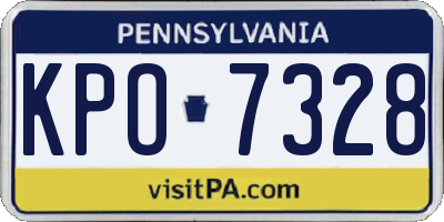 PA license plate KPO7328