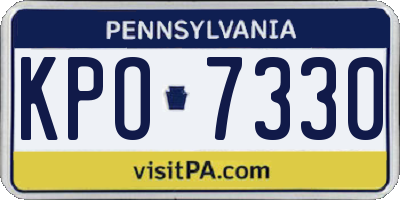 PA license plate KPO7330