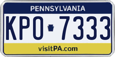 PA license plate KPO7333